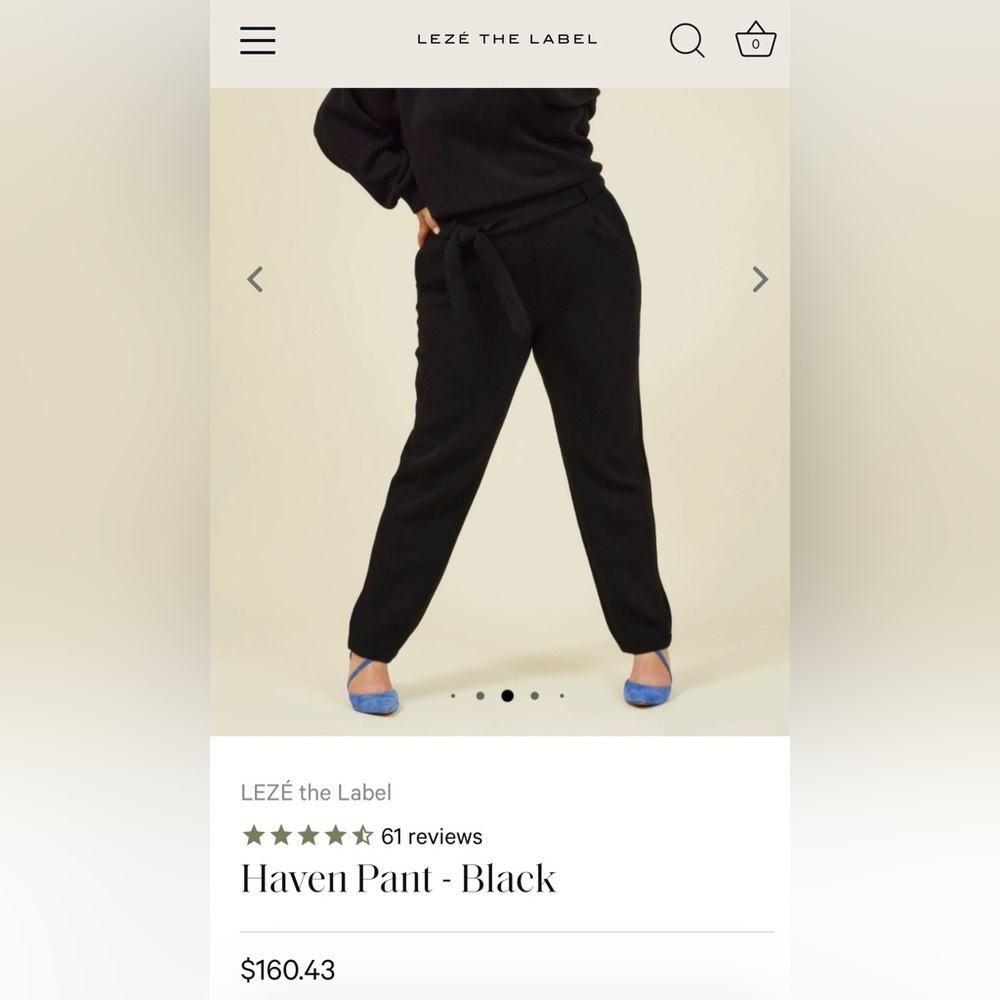 LEZÉ the Label Haven Pants in Black Sz 3XL